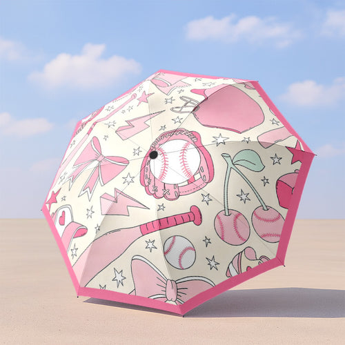 11 Baseball Enthusiasts Pattern Mini Folding Umbrella | Five-Fold Design