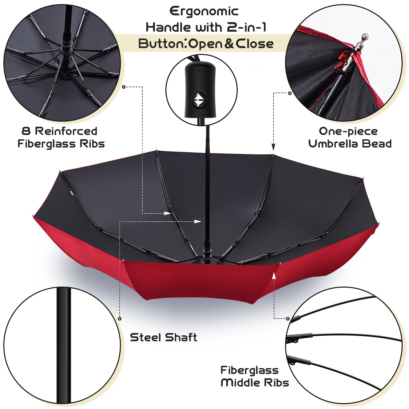 24pcs Windproof Travel Compact Umbrellas Bulk Wind Resistant Folding Auto Open Rain Automatic Travel Collapsible Portable Umbrellas for Gifts (Vibrant Color)