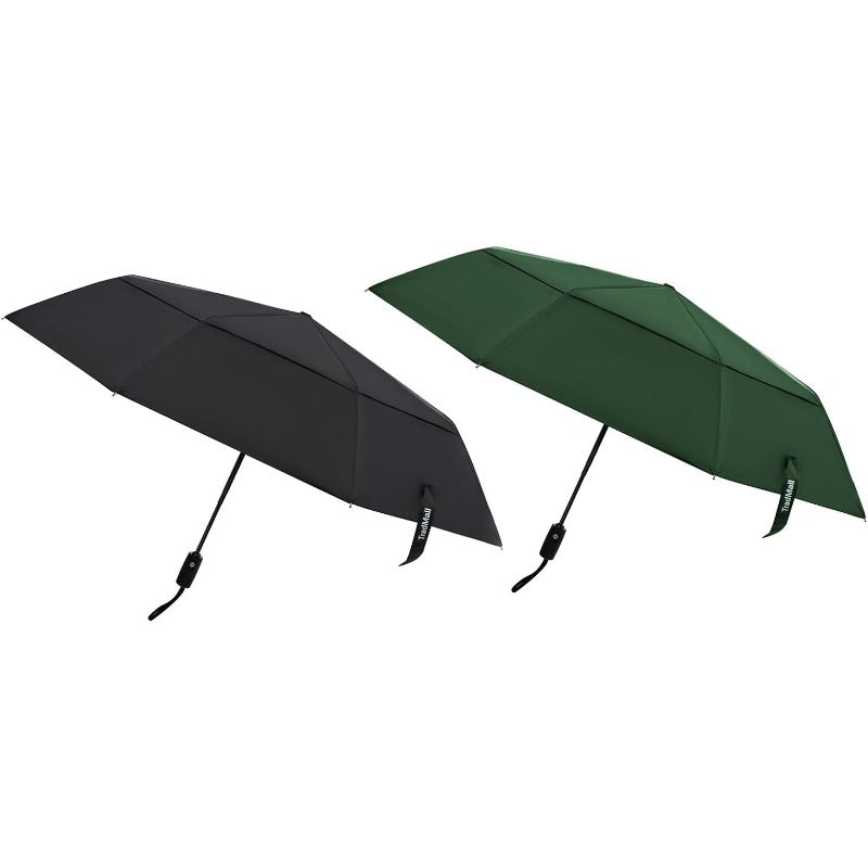2 Pack Automatic Open\u002FClose Windproof Umbrella with Double Vented Canopy - Auto Folding Compact Travel Umbrellas Suitable for Rain, Men & Women, 6-Rib Heavy-Duty Windproof, -Hand Operation, Lightweight Portable Rain Umbrella