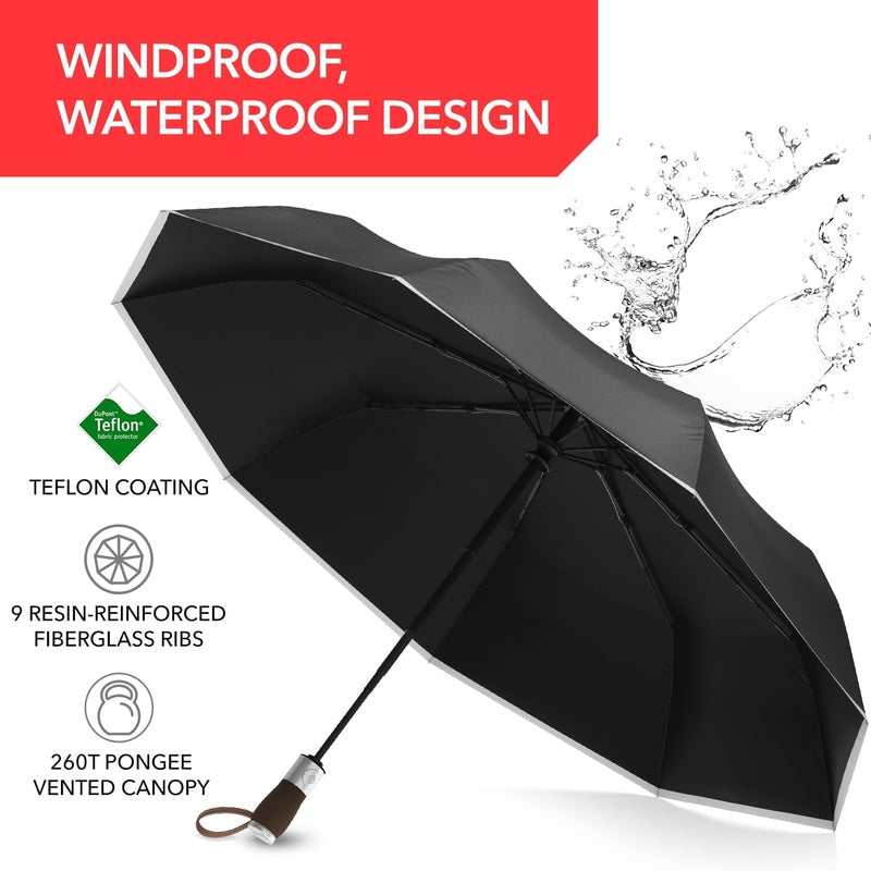 Repel The Original Portable Travel Umbrella Bundle - Rain and Windproof, Strong Compact Umbrella for Wind and Rain - Ideal For On - the - Go