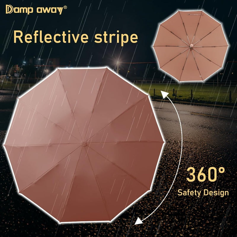 Windproof Open\u002FClose Large Umbrella with Auto Close Button & Reverse Folding - 45.6\