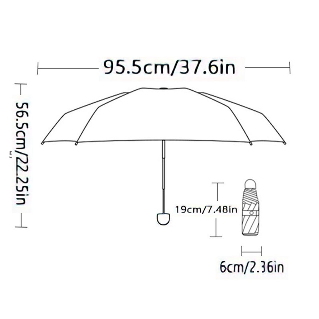 1pc a Mini, Five-Fold Portable Pocket Umbrella That Is Lightweight And Compact